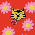 REDY – Εμαγιέ καρφίτσα Flower Tiger